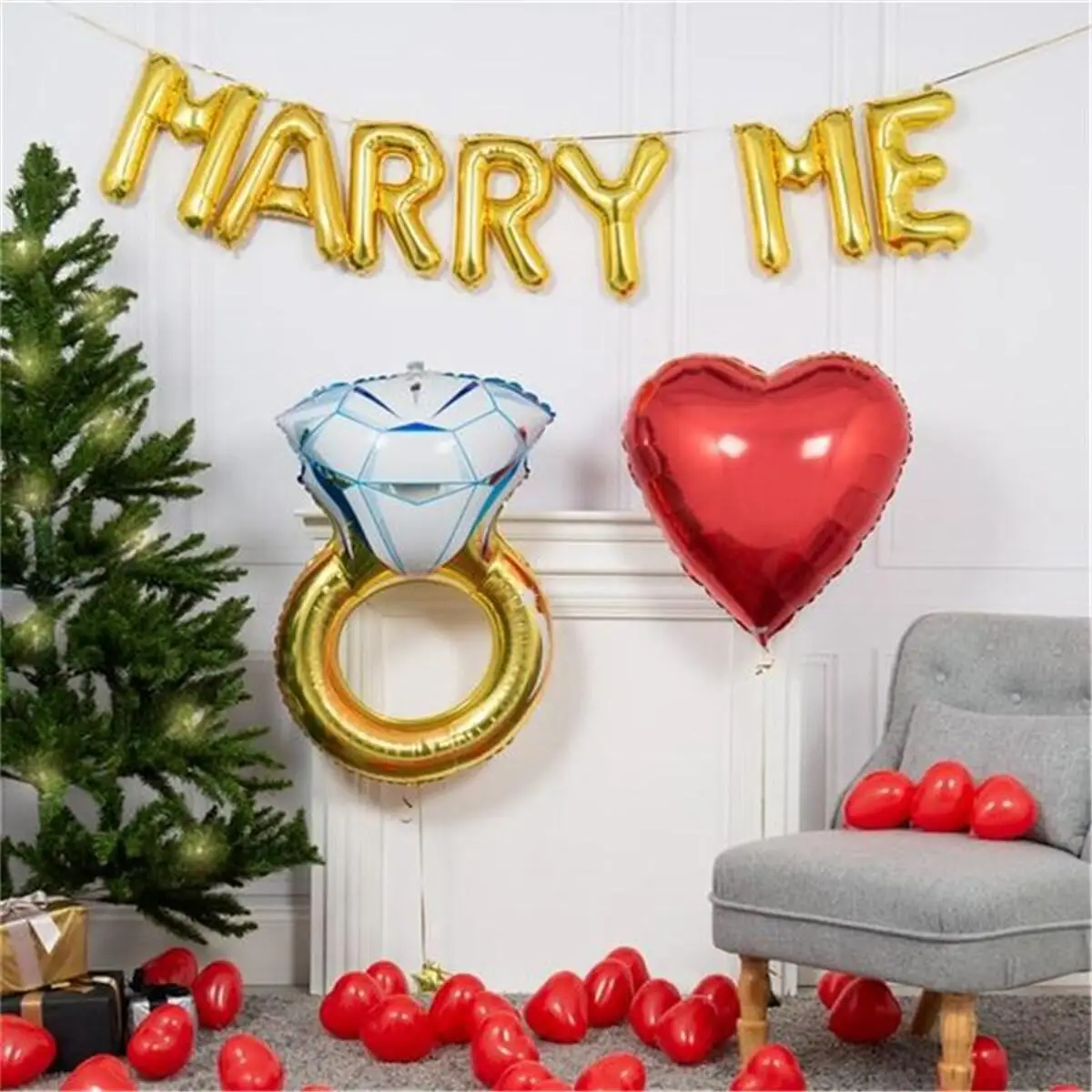 

16inch Rose Gold MARRY ME Letter Foil Balloons Gold Silver Balloon Birthday Party Decorations Wedding Supplies Helium Air Globos