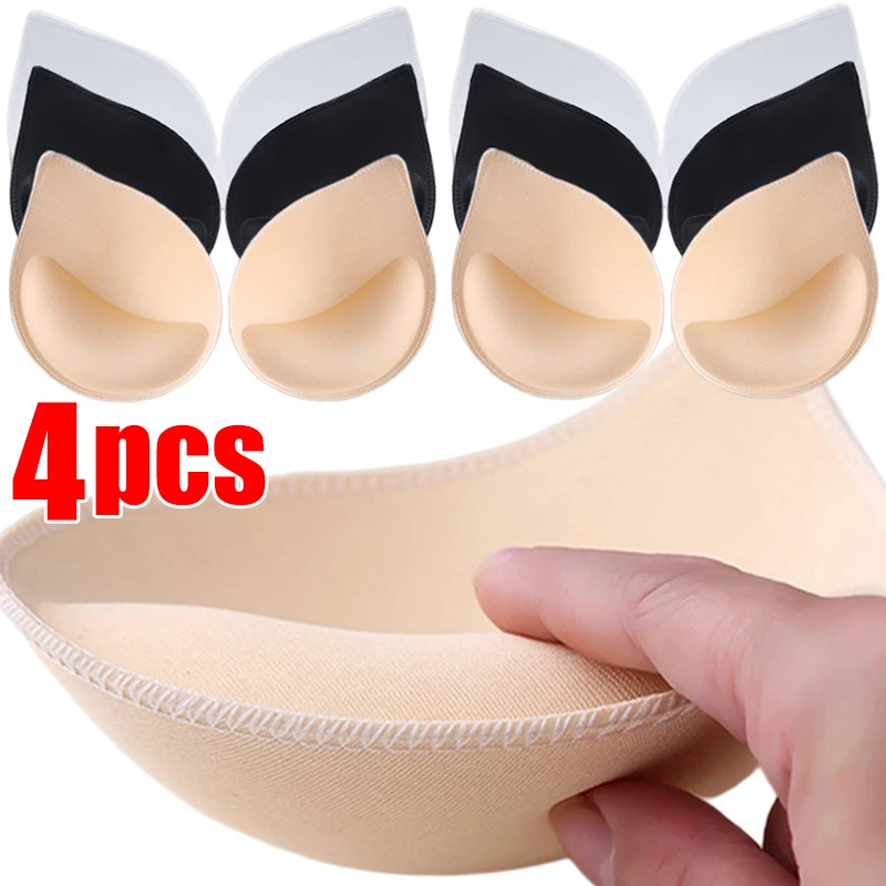 2/4Pcs Push Up Bra Pads Inserts Women Underwear Small Breast Lift Breathable Sponge Padded Bra Pad Lining Swimsuit Bra Insert