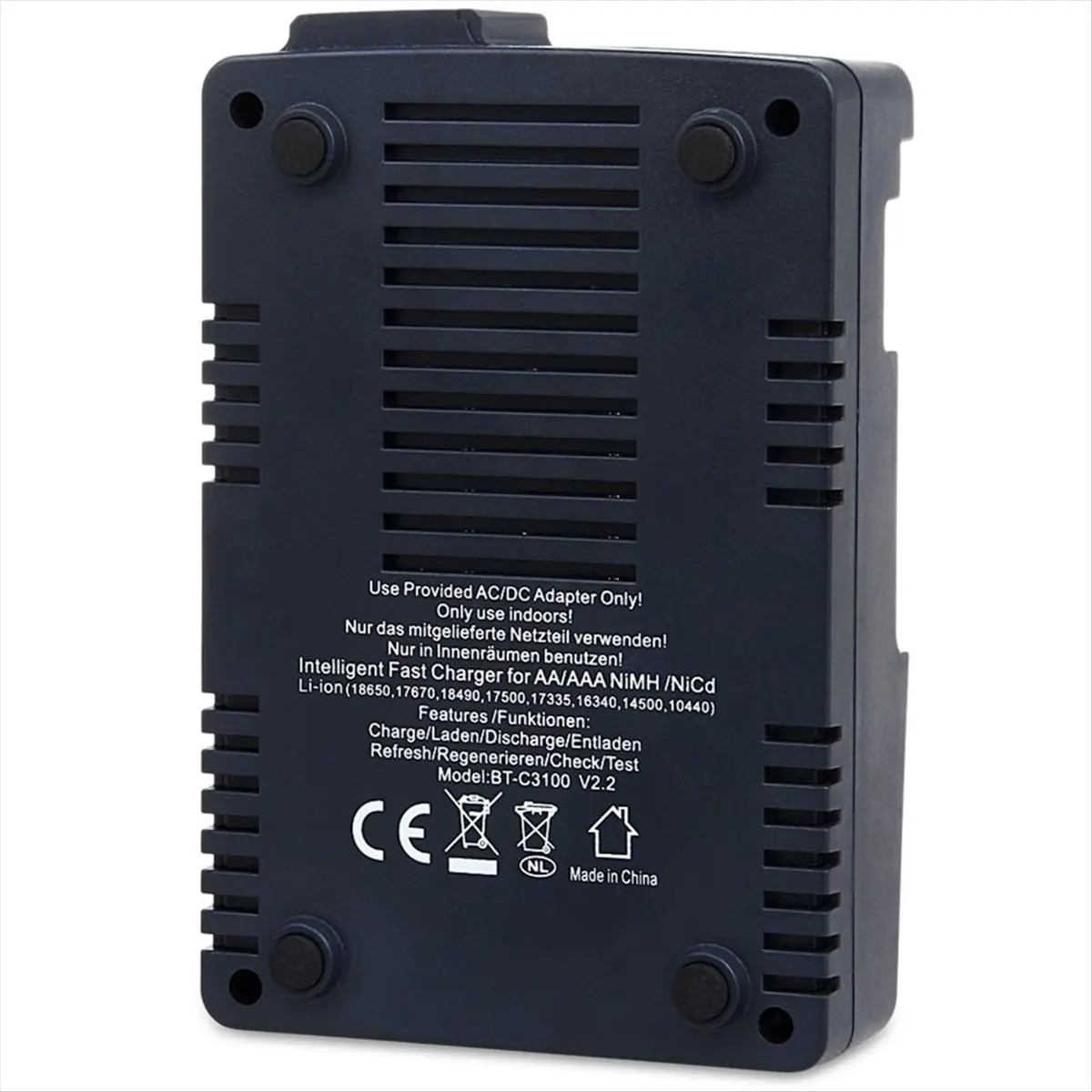 Фото L77A BT-C3100 Универсальное зарядное устройство на 4 слота для перезаряжаемых литиевых батарей, с европейской вилкой. №5