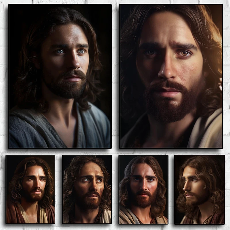 

Photorealistic Jesus Portrait Art Room Wall Decoration Faith Church Quality Canvas Poster Aesthetics Bedroom Character Picture
