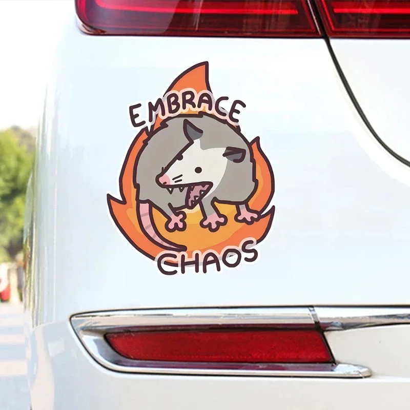 Possum Embrace Chaos Choose Violence наклейка виниловая водонепроницаемая милая и забавная с