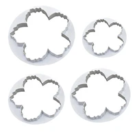 4pcs wedding printing biscuits cake cookie cutter fondant lace flower decoration embosser mold kitchen tools pastry baking hot