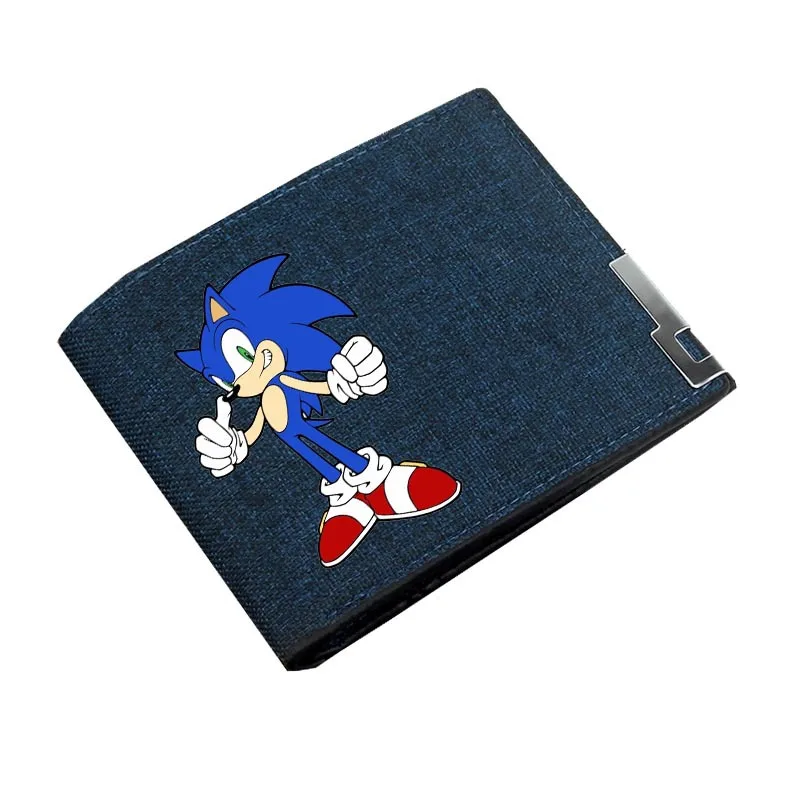 

New Cartoon Wallet Sonic The Hedgehog Animation Peripheral High-value Creative Fashion Canvas Short Wallet Student Coin Purse