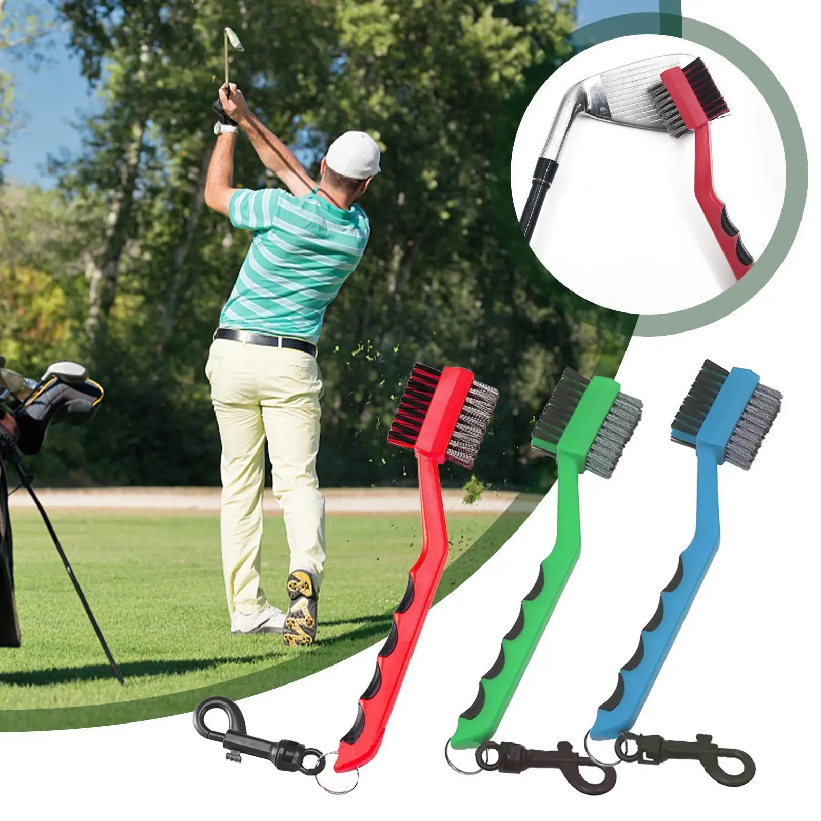 

Golf Club Brush Golf Groove Cleaning Brush 2 Sided Kit Wedge Golf Cleaning Ball Accessories Cleaner Golf Putter Groove Tool D2N8