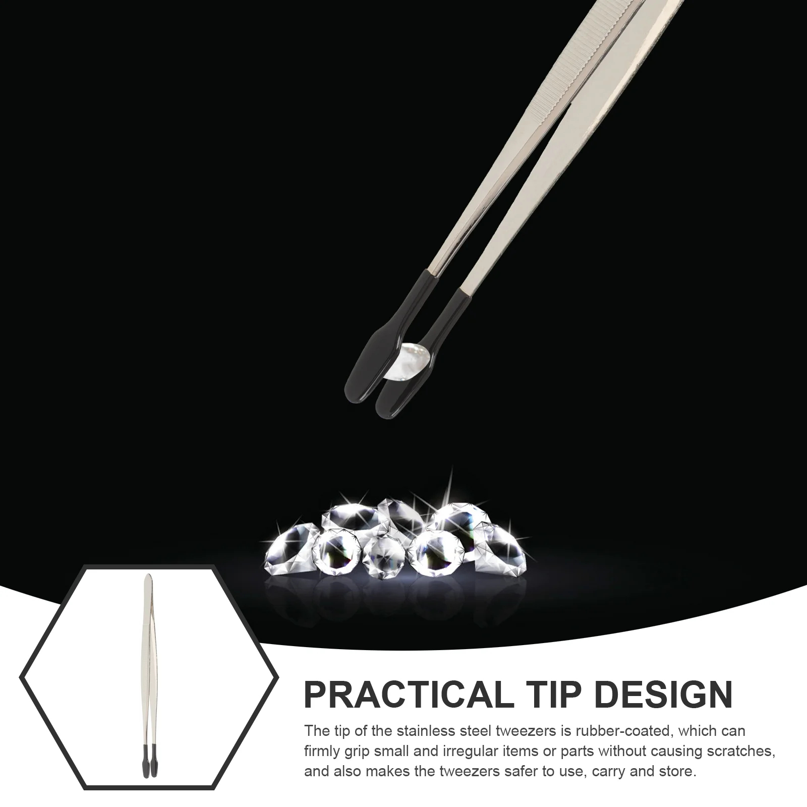 Пинцет ювелирные изделия для стеклянных монет щипцы резиновый штамп плоский