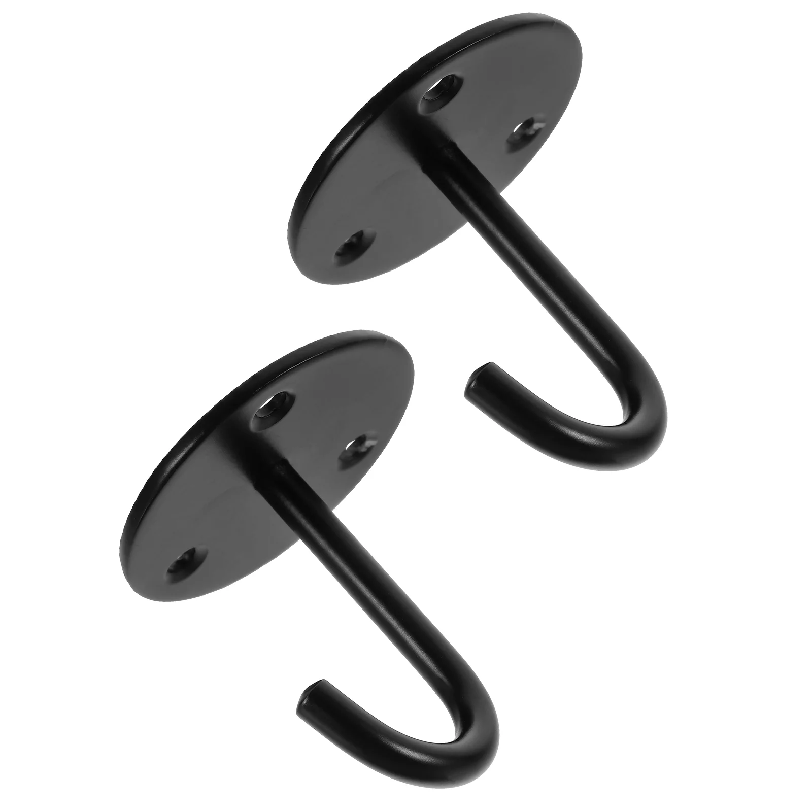 

2 Pcs Wall Hook Black Hooks Hanging Metal Hangers Fixing Ceiling Stainless Steel Home Top Retro Heavy Duty Swag Toggle Supplies