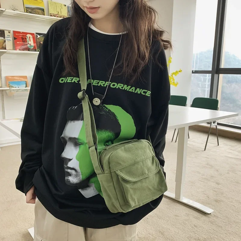 

Fashion Small Canvas Crossbody Bags for Women 2023 Mini Shoulder Phone Purse Girl Student Cotton Cloth Mini Female Handbags Flap