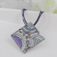 multi color square alloy enamel pendant necklace factory direct free shipping