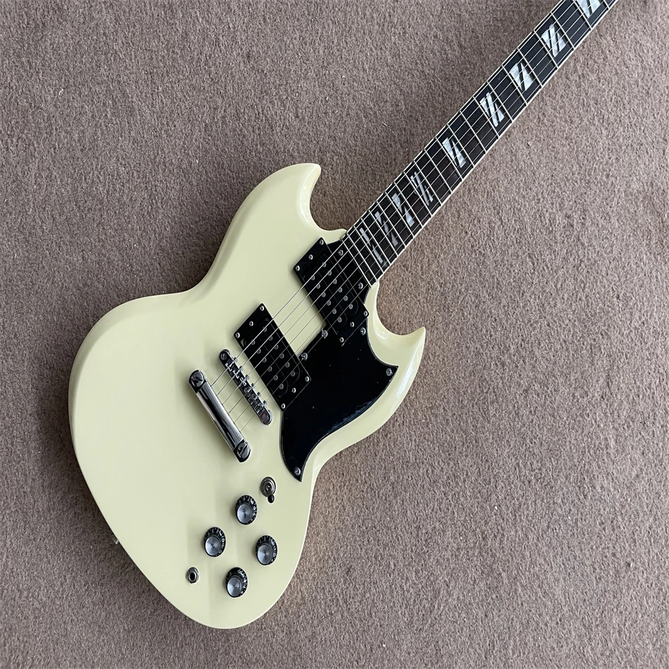 

Free shipping, high quality electric guitar, green color, flame tiger print, silver hardware