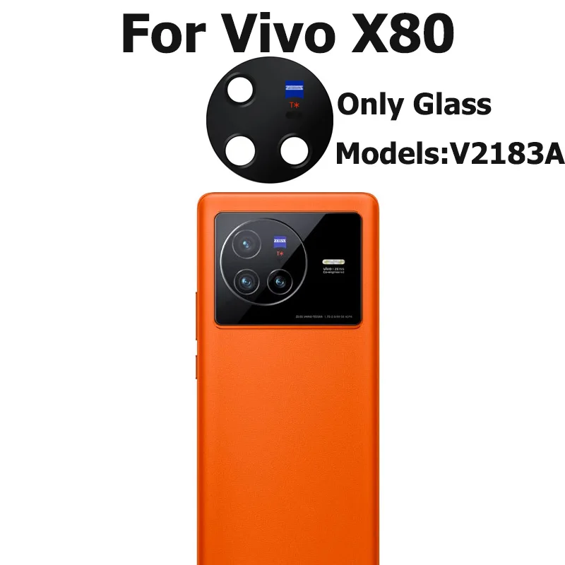 

2 шт. оригинальная новинка для задней камеры Vivo X80 Pro стеклянная крышка объектива с клейкой наклейкой протектор камеры запасные части