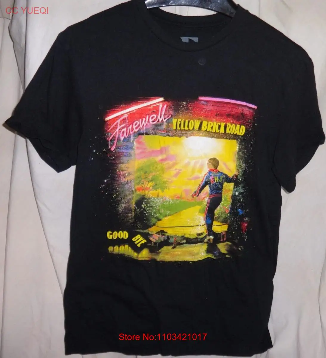 Оригинальная рубашка Elton John финальная Farewell Tour желтая кирпичная дорога 2022 Sz M