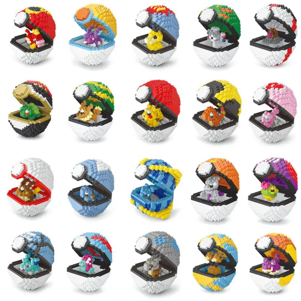 

26 Styles Pokemon Blocks Pokeball Small Particles Mini Pikachu Toy Model Educ Game Graphics Bricks Pokemon Elf Ball Kids Gifts