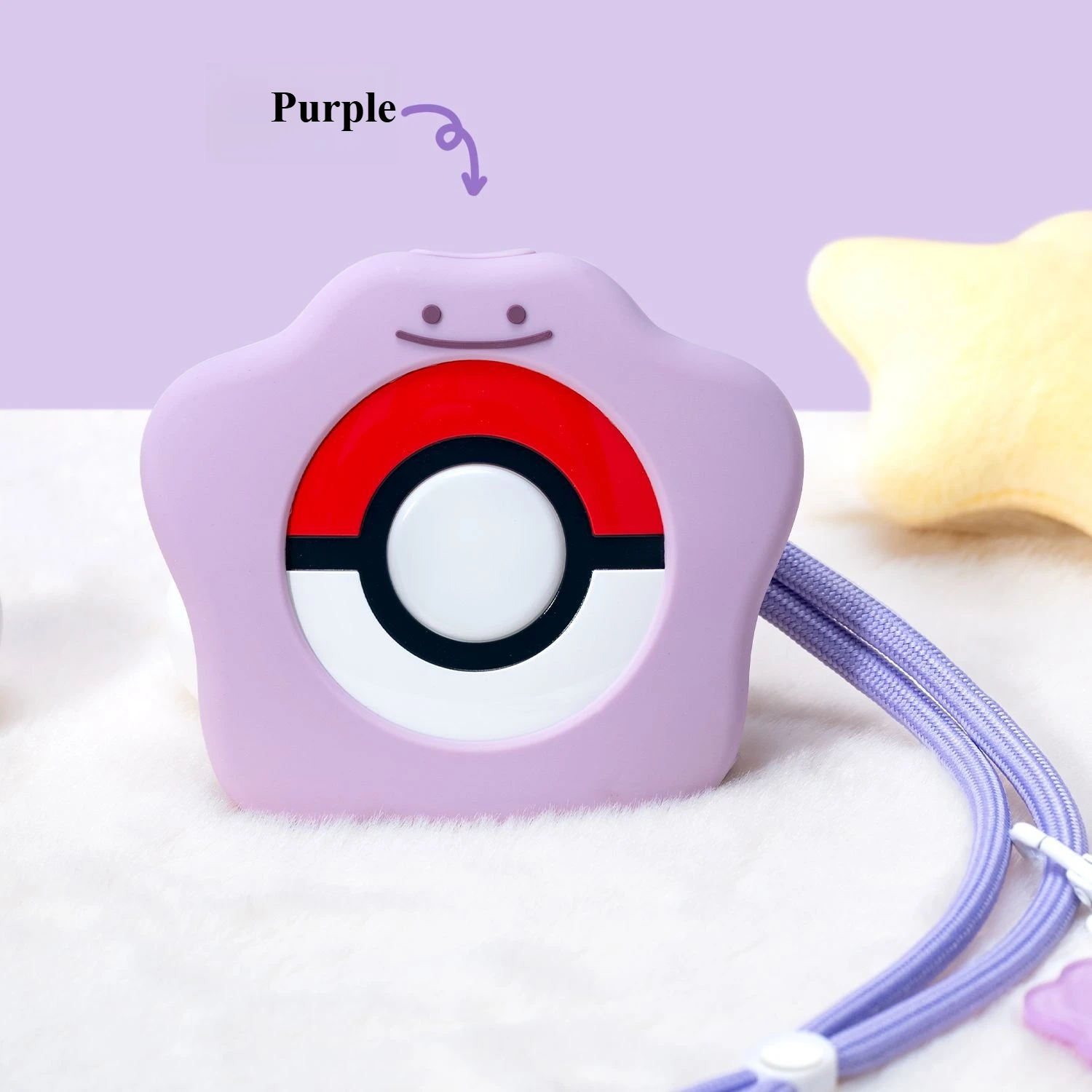 Фото Силиконовый защитный чехол Bandai Pokemon GO Plus+ с креплением для шнурка и наклейкой для аксессуаров Pokeball Sleep Tracker, подарок №3