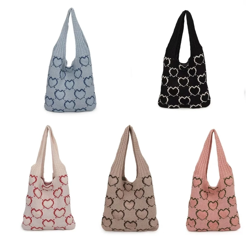 

Casual Crochet Shoulder Bag Large Capacity Handbag Perfect for Everyday Use