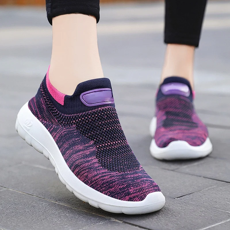 

Women's Shoes 2022 New Women's Shoes Breathable Couple Mesh Sneakers Soft Bottom Sock Shoes