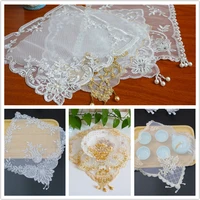 10 exquisite square lace embroidery hand beaded european table mat coaster jewelry antique bonsai pad wedding party decoration