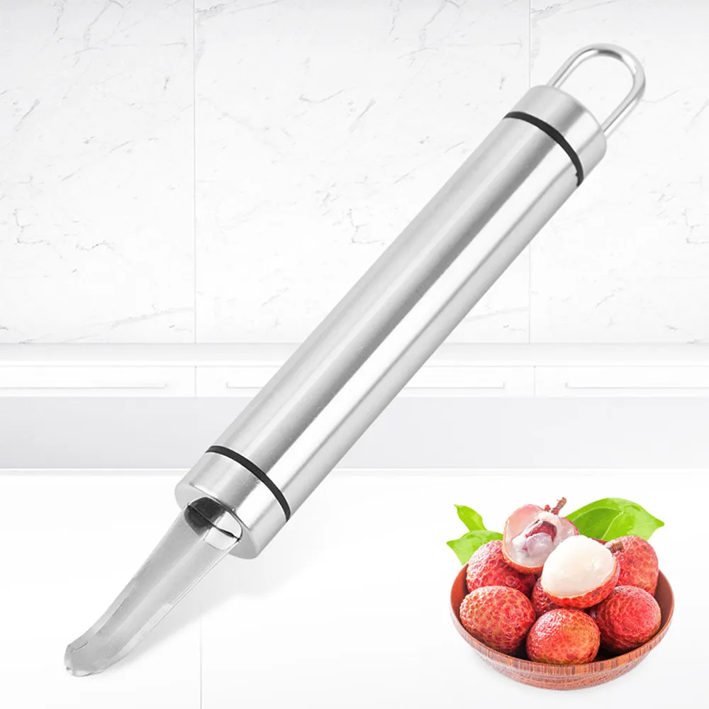 

Portable Stainless Steel Longan Lychee Cherry Fruit Corer Small Fruit Pitter Remove Tool With Handle Kitchen Gadget