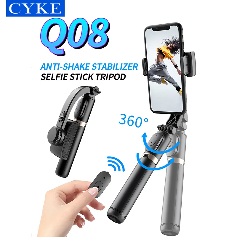 

CYKE Cellphone Stabilizer Selfie Stick Vlog Shooting Mobile Phones Handheld Gimbal With Tripod Bluetooth Remote 360 Rotate Q08