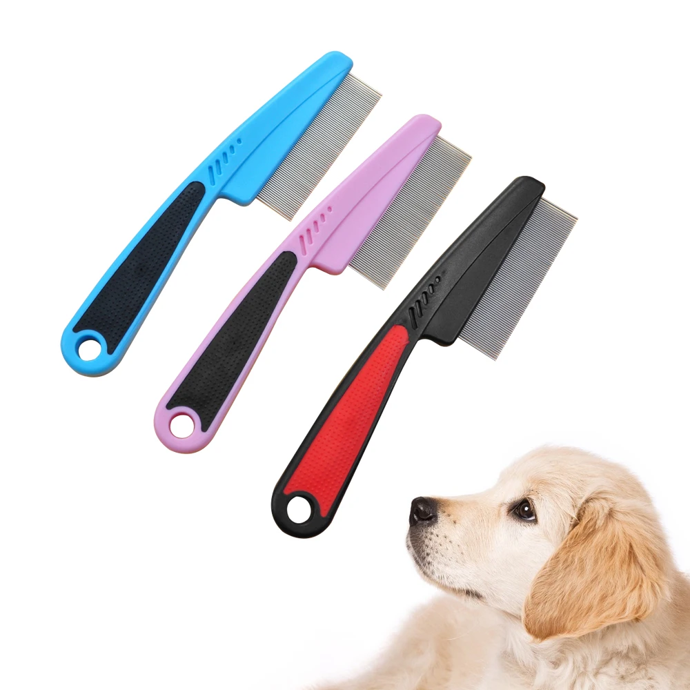 

Pet Dog Flea Combs Stainless Steel Needle Grooming Brush Thick and Fine Needle Flea Louse Removal for Cats Dogs Pets Supplies