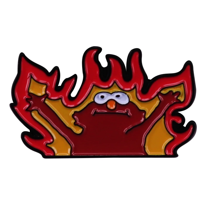 Эмалированная брошь-значок Elmoo Hell Fire Meme украшение для одежды шляпы рюкзака