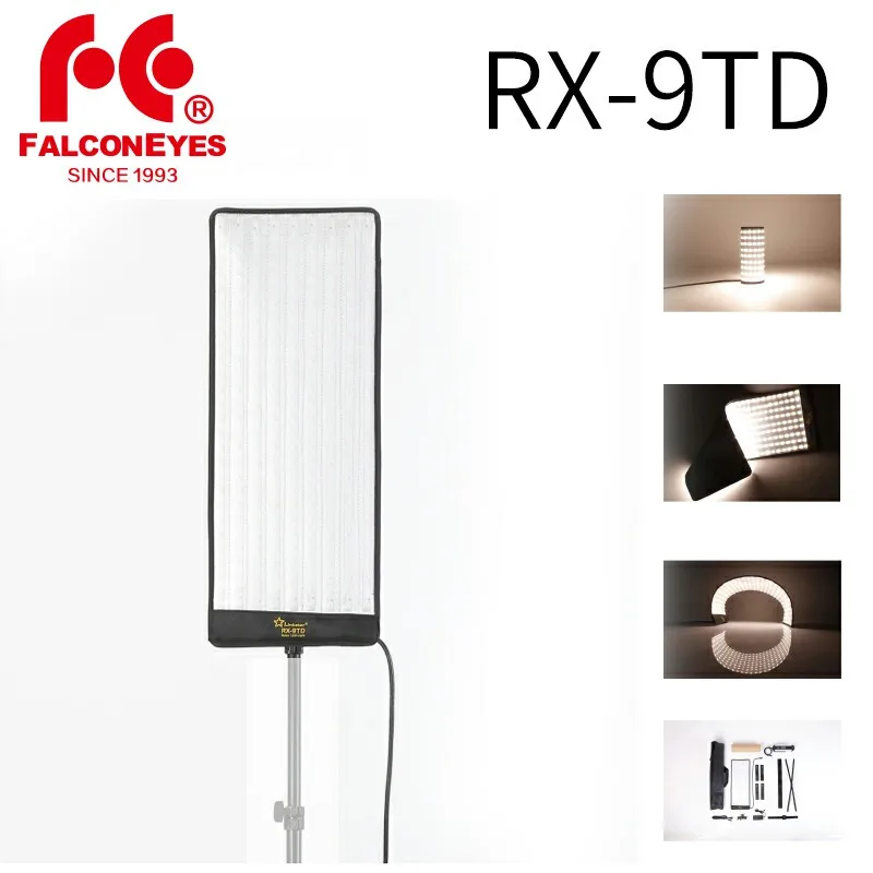 Falcon Eyes RX-9TD 50W Портативный Roll-flex LED Photo Video Light 252pcs Flexible Waterproof светодиодный Cloth Lamp for