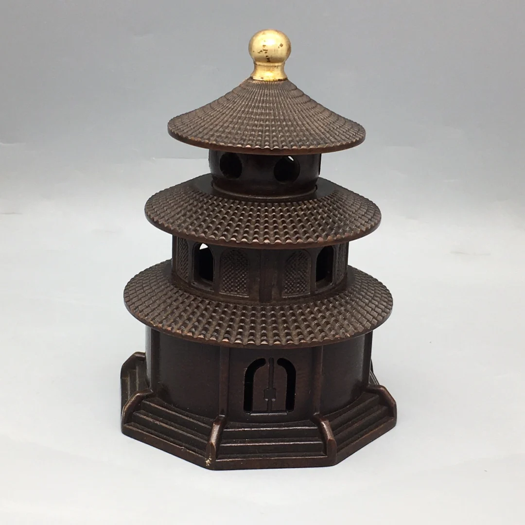 

Chinese Elaborate Bronze Sculpture Luck Temple Of Heaven Incense Burner Metal Crafts Small Decorative Article Home Decoration