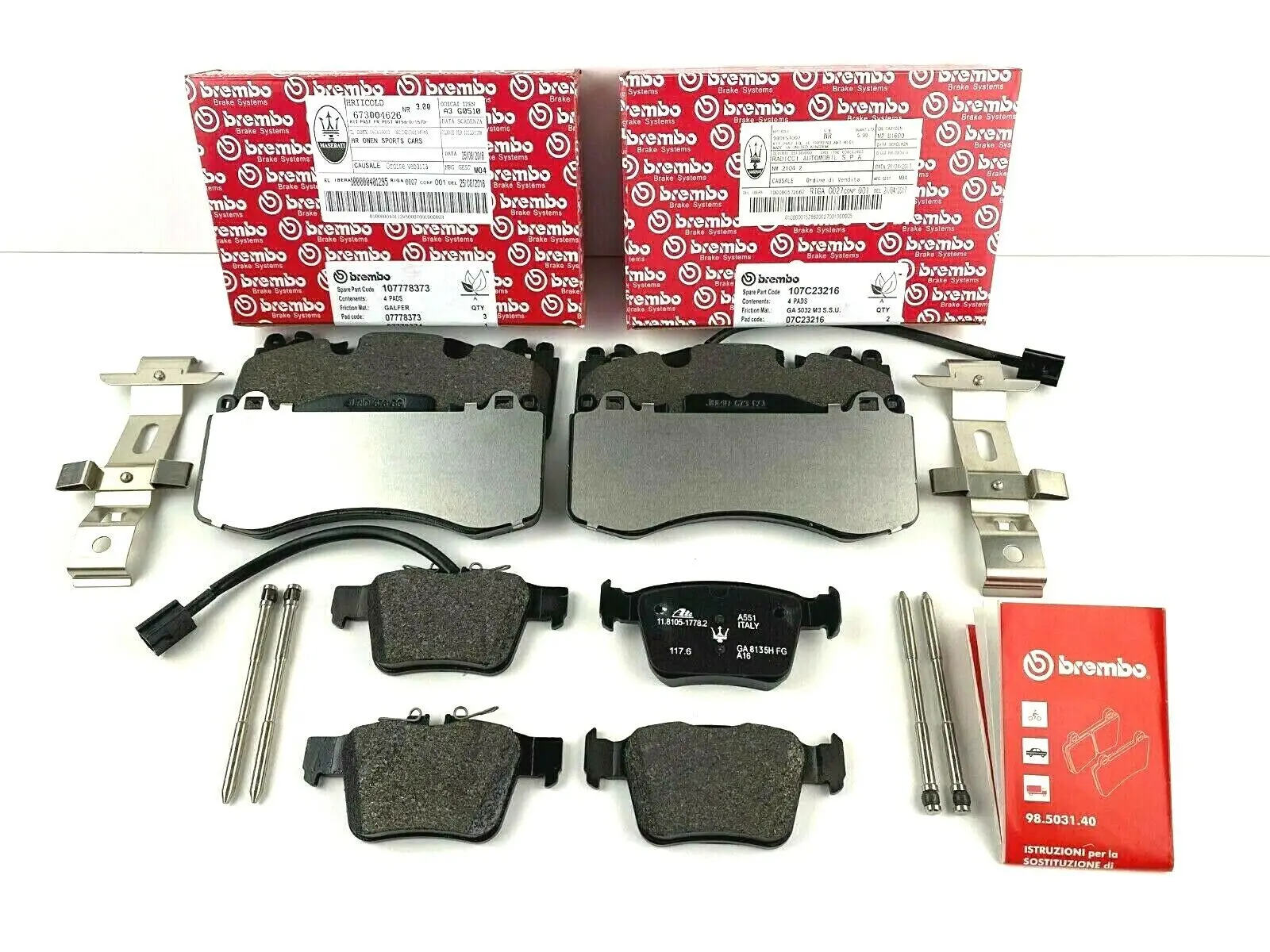 Передние и задние тормозные колодки для Maserati Levante S-оригинальные