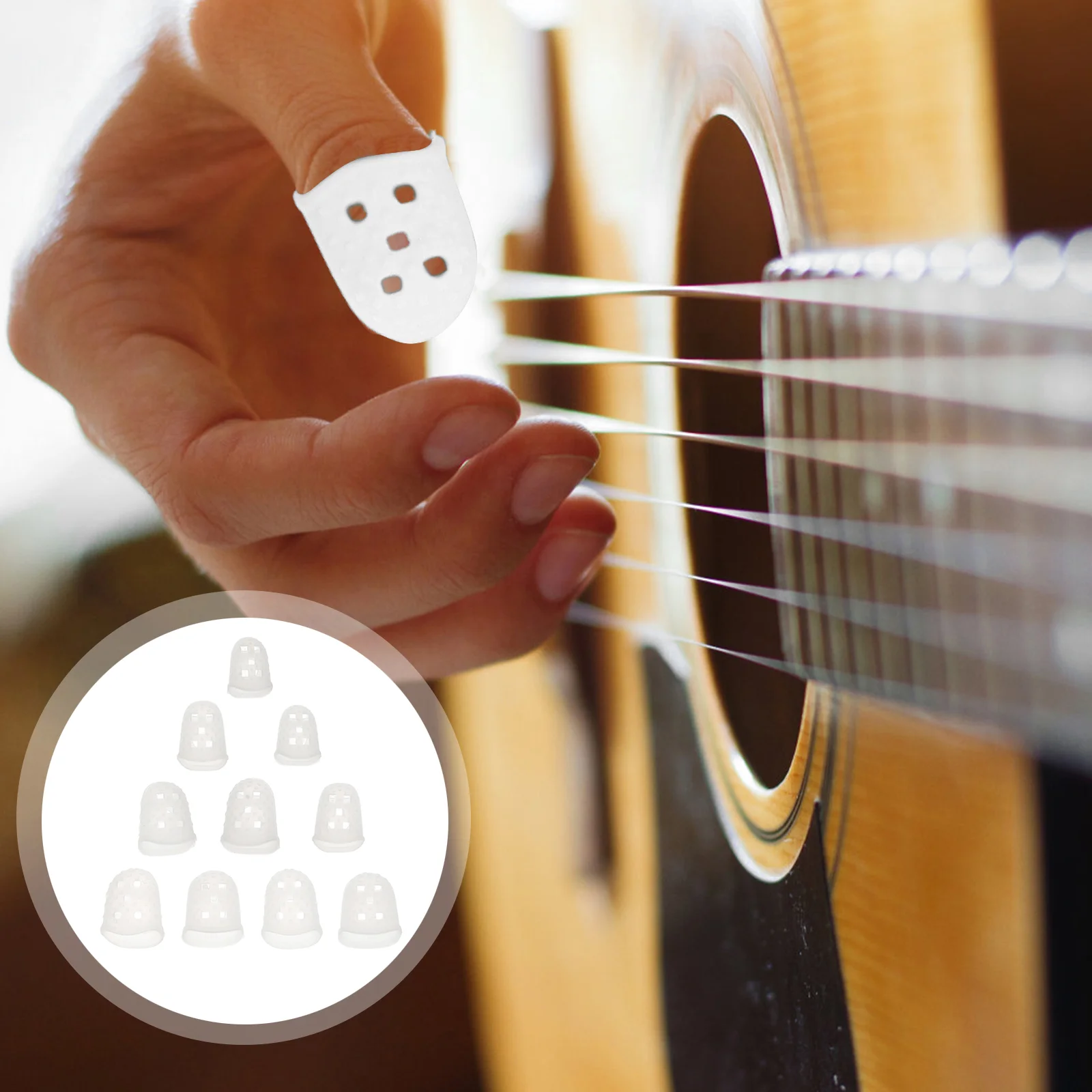 

10pcs Guitar Finger Guards Silicone Guitar Finger Covers Guitar Fingertip Protectors Colorful Fingerpicks