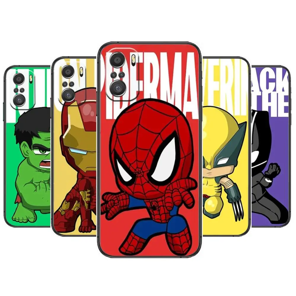 

Marvel Comics Phone Case For xiaomi redmi 11 Lite pro Ultra 10 9 8 MIX 4 FOLD 10T Black Cover Silicone Back Prett
