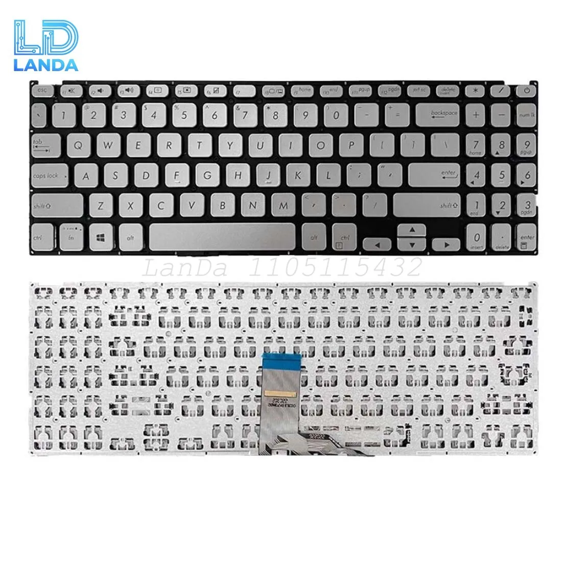 Клавиатура для ASUS F512 F512D F512DA F512F F512FA F512U Черный Серый Серебристый США (art.: 3920d2a0bc0e3) - 3920d2a0bc0e3