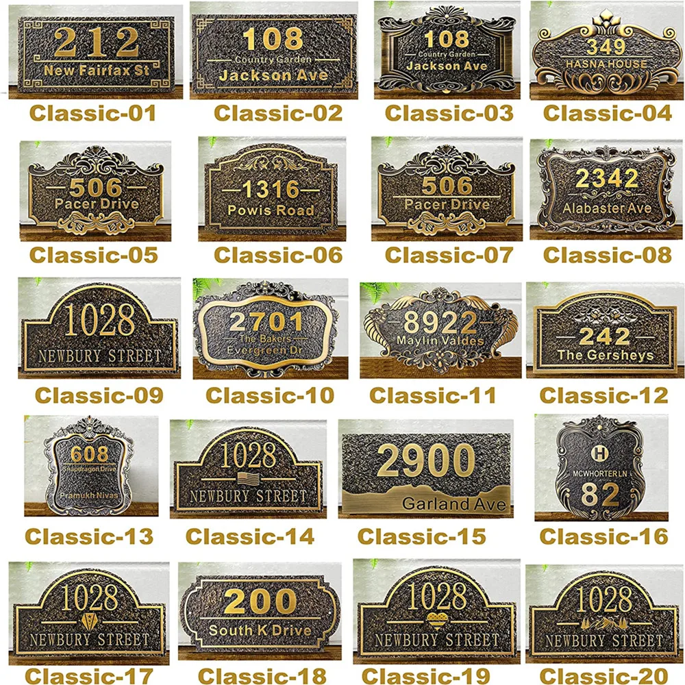 Personalized Vintage Address Plaque Custom Address Plate House Number Sign For Home Apartment Mailbox Numbers Street Name Plate images - 6