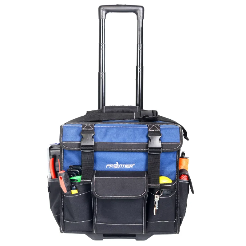 15-in Rolling Tool Bag with Pop Up Handle in Blue