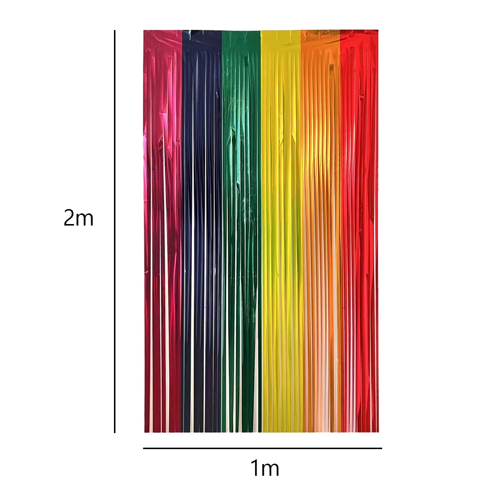 Радужные занавески с бахромой из фольги 6 цветов мишура металлические растяжки