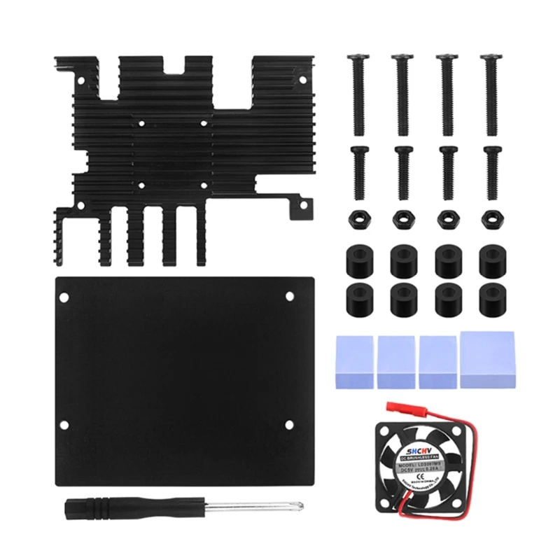 

Aluminum Metal Black Enclosure with Cooling Fan for Orange 5 E65C