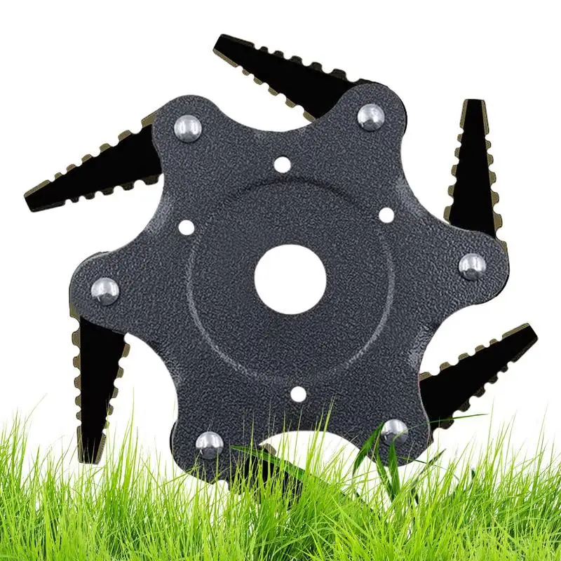 

Grass Wacker Blades Six-leaf Brush Blade For Grass Eater Steel Wire Grass Brush Blade With Universal Adapter Kit For Courtyards