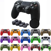 zomtop anti slip silicone cover skin case for sony playstation dualshock 4 ps4 ds4 pro slim controller stick grip accessories