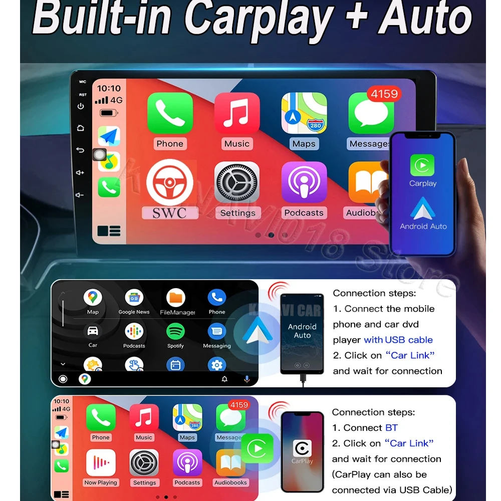 Фото Автомагнитола Carplay на Android 14 для GMC Yukon Chevrolet Tahoe Suburban 2007-2014, автомобильный мультимедийный плеер, аудио, FM, GPS-навигация №5