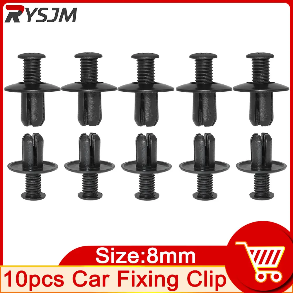 

10 шт. пластиковые зажимы 8 мм, автозастежка, зажимы для багажника и отделки багажника, автомобильный бампер, дверная панель, зажимы для крыльев, фиксатор для Nissan