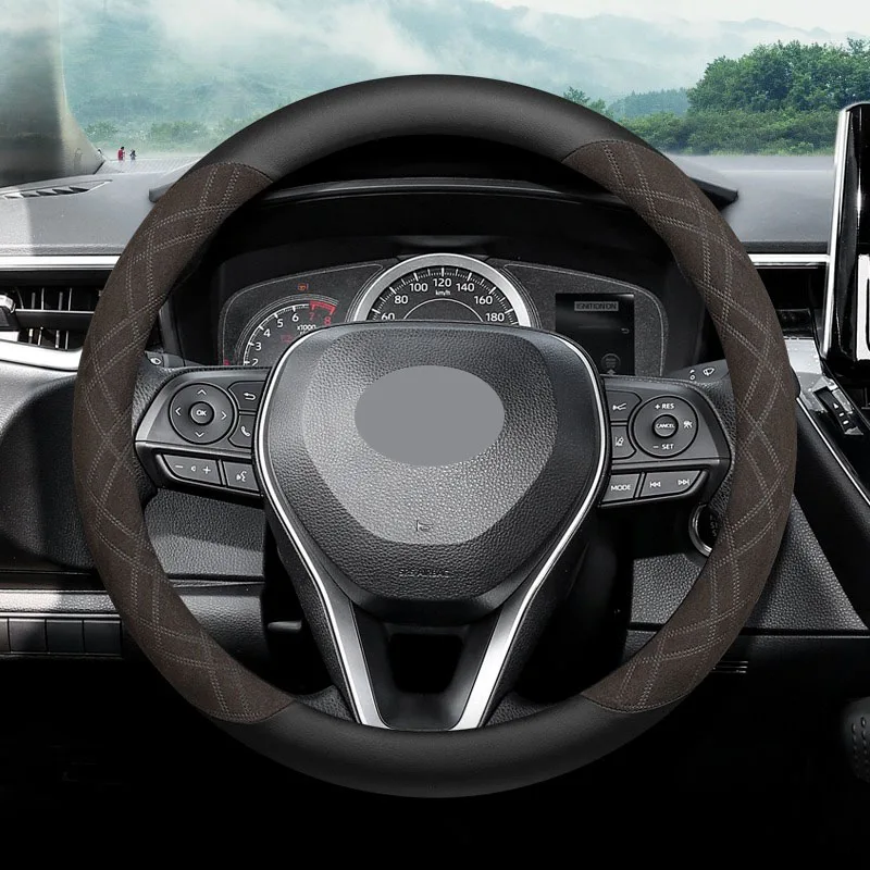 

Для Toyota COROLLA CROSS Wildlander Frontlander CAMRY Levin замшевые чехлы на руль противоскользящие декоративные аксессуары