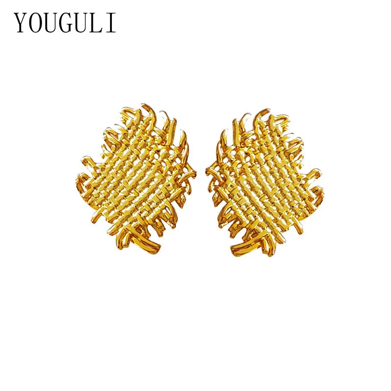 

S925 needle Trendy Jewelry Irregular Metal Earrings 2021 New Trend Golden Plating Geometric Drop Earrings For Women Party Gifts