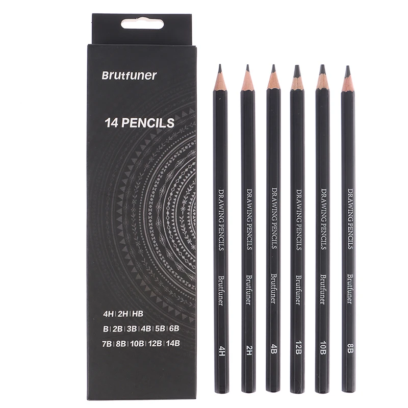 

Набор карандашей HB 2B 6H 4H 2H 3B 4B 5B 6B 10B 12B 1B, 14 шт./набор, графитовые художественные ручки ручной росписи, школьные принадлежности