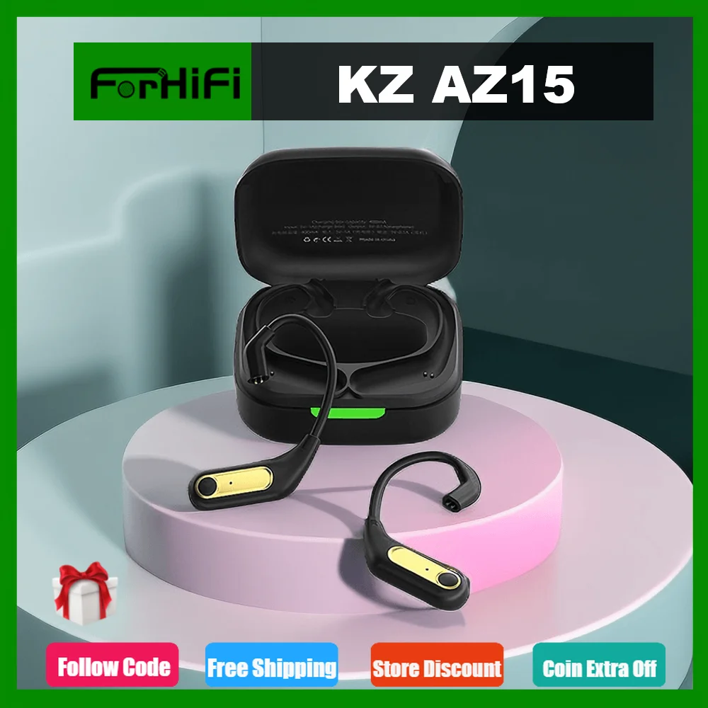 Беспроводные наушники-вкладыши KZ AZ15 со съемным дизайном, Bluetooth 5,2 Беспроводные наушники-вкладыши KZ AZ15 со съемным дизайном, Bluetooth 5,2