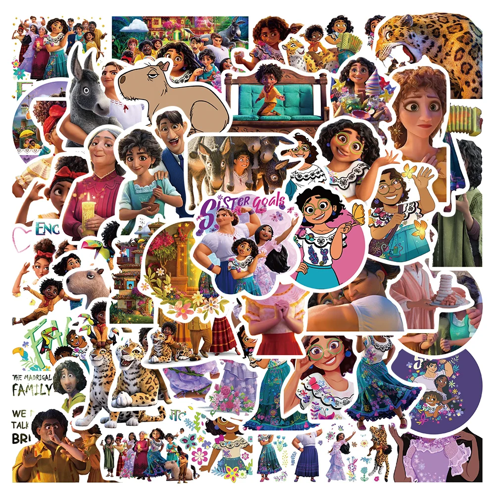 

10/50pcs Cartoon Anime Encanto Stickers Cute Disney Vinyl Laptop Decals Luggage Guitar Phone Diary Waterproof Graffiti