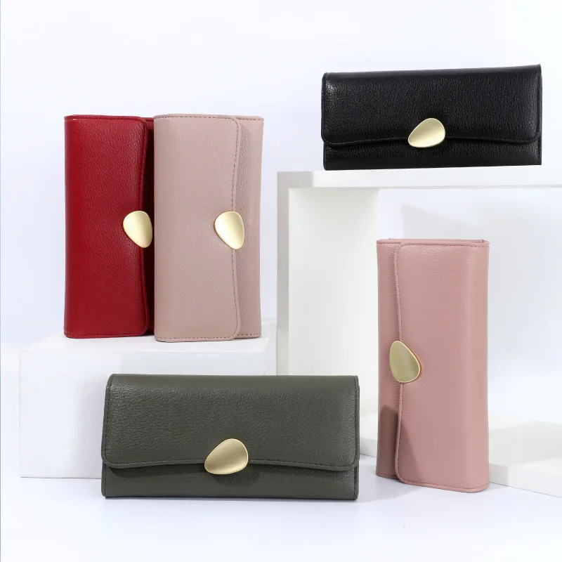 

Women's Wallet 2023 New Fashion Lychee Tri-fold Purse Lady Hasp Versatile Clutch Coin Card Holder Pasjeshouder Dames Carteira