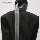 Женская длинная металлическая повязка на голову, в стиле унисекс