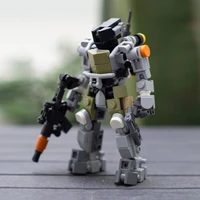 moc mech warrior robot action figure building block wars weapon model technical block assembling toys for boys