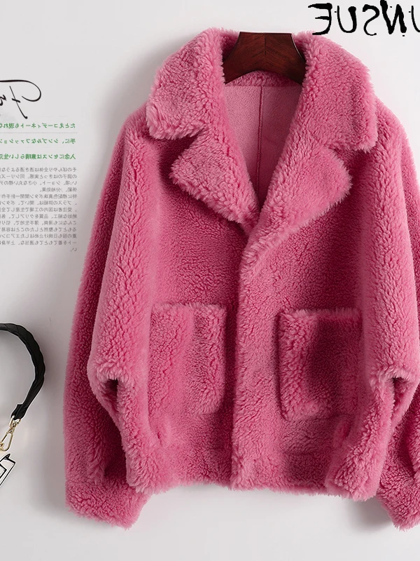Real Fur Coat Female 2023 Jacket Autumn Winter Clothes Women Korean Sheep Shearing Wool Coat Fashion Abrigo Mujer KJ5896