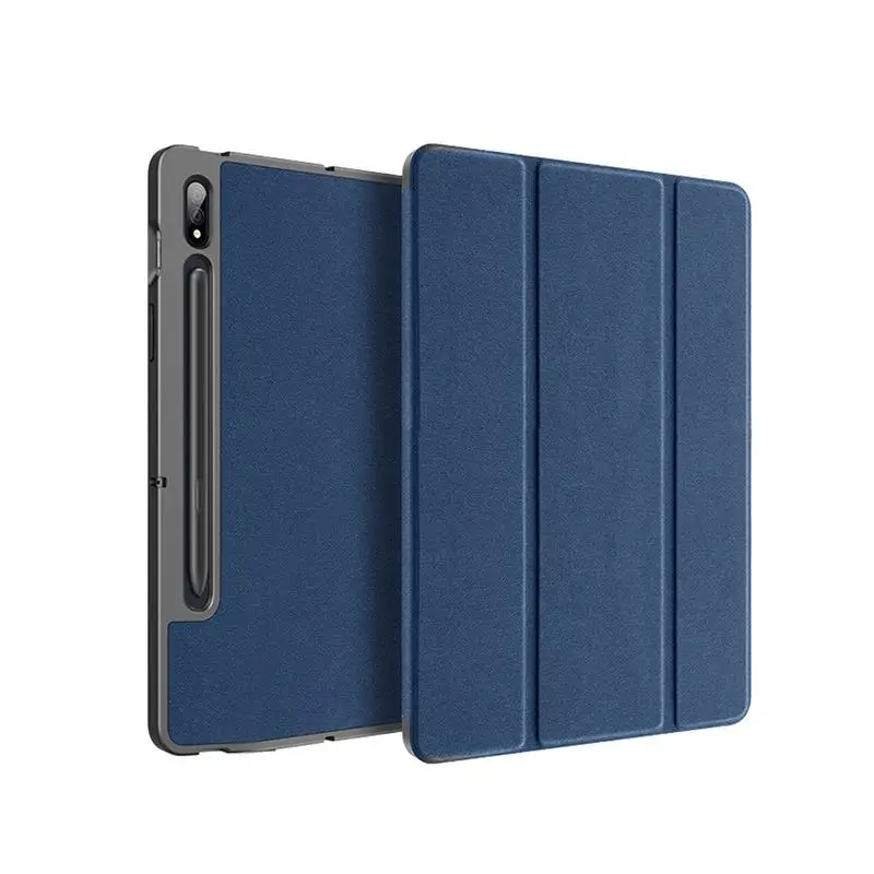 

Case ForSamsung Tab S8 Magnetic Fixing Trifold Stand Tablet Cases Cover With Pen Tray PU Leather Protection Saving Power