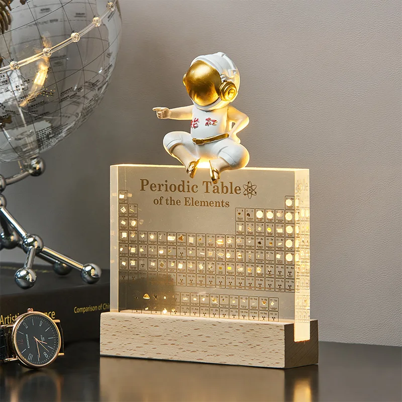 

Periodic Table Acrylic Ornament Kids Teaching Periodic Table Of Chemical Elements Decoration Base With Lights Creative Gift