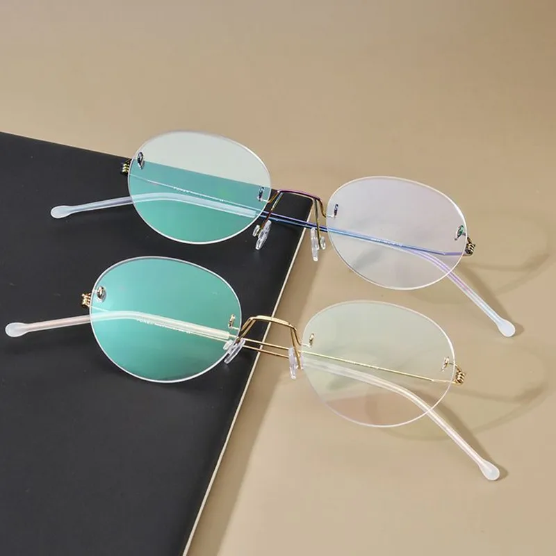 Очки женские и мужские овальные без винтов брендовые оправы для очков из чистого